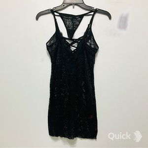 NWT 2 pcs Black Lace Babydoll Set